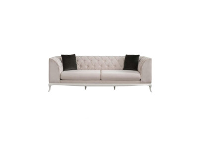 Wohnzimmer Stoffsofa Dreisitzer Chesterfield Couch Sofa 3 Sitzer Beige Stoff