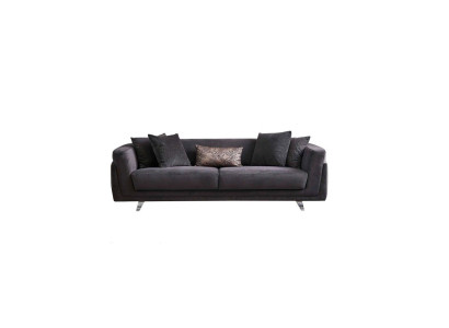 Dreisitzer Couch Sofa 3 Sitzer Grau Stoff Stoffsofa Polstersofa Design