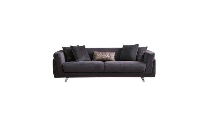 Couch mit Bettfunktion Sofa 3 Sitzer Grau Stoff Stoffsofa Dreisitzer
