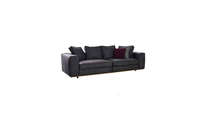 Dreisitzer Couch Sofa 3 Sitzer Grau Stoff Stoffsofa Polstersofa Design