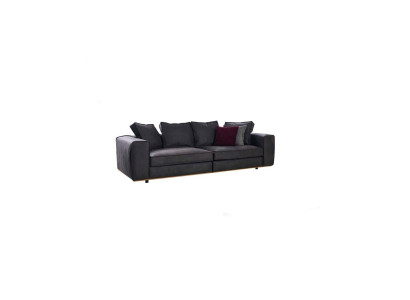 Dreisitzer Couch Sofa 3 Sitzer Grau Stoff Stoffsofa Polstersofa Design