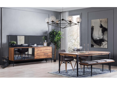 Gruppe Essecke Esszimmer Essgruppe Esszimmermöbel Set 8tlg Holz Braun