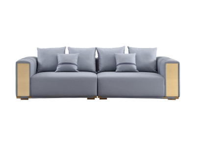 Luxus Sofa 4 Sitzer Polstersofa Blau Textil Sitz Design Couch Modern Neu