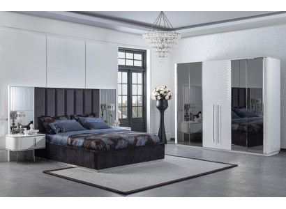 Schlafzimmer Komplett Luxus Moderne Bet 2x Nachttische Luxus Kleiderschrank