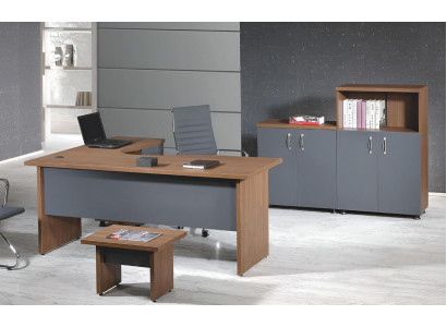 Komplettbüro Büromöbel Schreibtisch Büro Bürotisch Set 4tlg Holz Braun