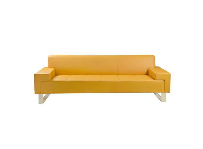Gelbes 2-Sitzer Sofa Polster Wohnzimmer Couch Zweisitzer Stilvoller 2-er