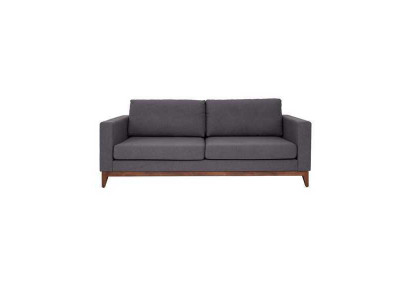 Grauer Zweisitzer Designer 2-Sitzer Couch Wohnzimmer Textil Polstersofa