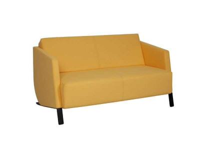 Gelber 2-Sitzer Moderne Wohnzimmer Polster Textil Couchen Luxus 2-er Neu