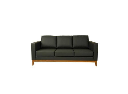 Schwarzes Büro Sofa Designer 3-Sitzer Couch Wohnzimmer 3-er Polstersofa