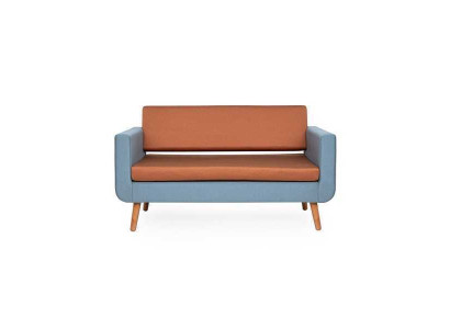 Grau-Oranges Sofa Luxus 3-Sitzer Designer Couch Wohnzimmer Polster 3-er