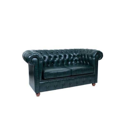Dunkelblauer Chesterfield Zweisitzer Modernes Sofa 2-Sitzer 2-er Sofa