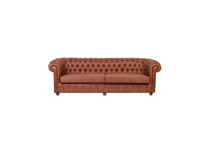 Brauner Dreisitzer Chesterfield 3-er Wohnzimmer Couch Moderne Sofas