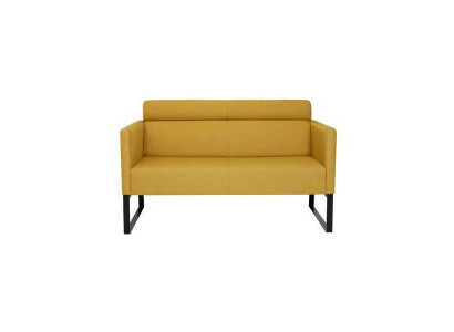 Gelbes Wohnzimmer Sofa Designer 2-Sitzer Couch Polster Leder Sofas Neu