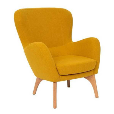 Gelber Designer Sessel Polster Wohnzimmer Loungesessel Edler Einsitzer