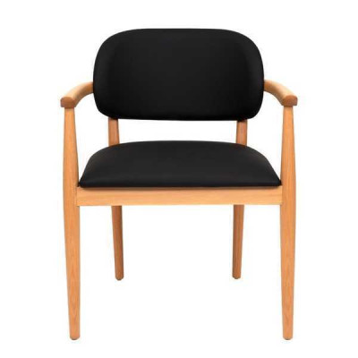 Schwarzer Lehnstuhl Designer Esszimmerstuhl Luxus Einsitzer Holzmöbel