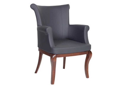 Grauer Designer Stuhl Lehnsstuhl Polsterstühle Luxus Esszimmer Sessel