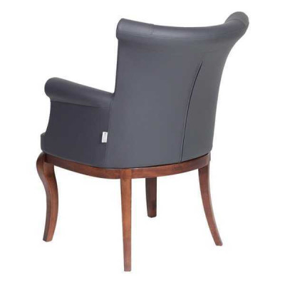 Grauer Designer Stuhl Lehnsstuhl Polsterstühle Luxus Esszimmer Sessel