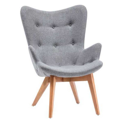 Designer Grauer Esszimmerstuhl Holz Einsitzer Wohnzimmer Luxus Stühle