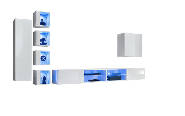 Modern Wohnwand Hänge Schrank Designer TV-Ständer Wandschrank Holzmöbel Neu