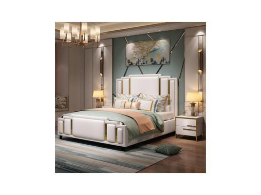 Leder Bett Polster Design Luxus Doppel Hotel Schlaf Zimmer Betten