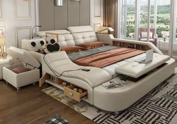 Multifunktion Bett Doppelbetten Modernes Bettgestell 180x200cm Neu
