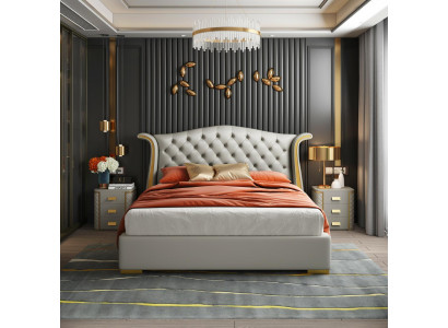 Luxus Bett Leder Betten 180x200 Schlafzimmer Liege Regale Chesterfield