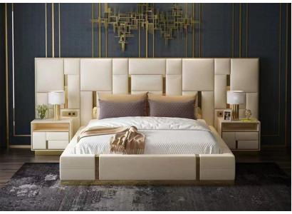 Komplett Schlafzimmer Möbel Set 3 tlg. Design Möbel Nachttische Betten