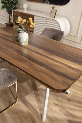 Essgruppe Esszimmer Luxus Essecke Esstisch Tisch Stühle Braun Set 7tlg