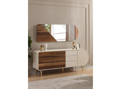 Modernes Sideboard Kommoden Holzschrank Edelstahlmöbel Weiß Luxus Möbel
