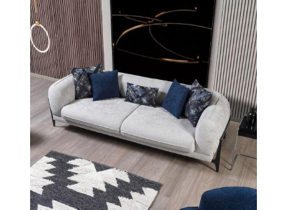 Moderner Dreisitzer Stoffmöbel Wohnzimmer Couch Designermöbel Sofas