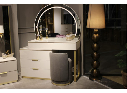 Schminktisch Set Konsole Spiegel Schlafzimmer Möbel Design Hocker 3tlg. Neu