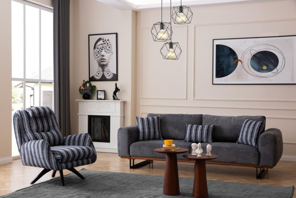 Modern Wohnzimmer Set 2tlg. Luxus Sofagarnitur 3+1 Sitzer Couchen Möbel