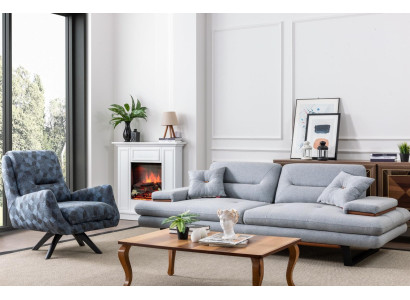 Modern Sofagarnitur 3+1 Sitzer Wohnzimmer Luxus Grau Couchgarnitur Sets