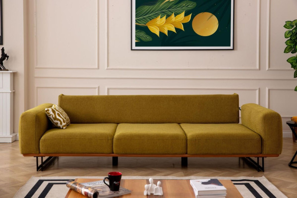 Italienische Sofa Couch Polster 4 Sitzer Möbel 270cmTextil Couchen Neu