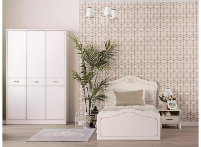 Komplette Jugendbett Funktionsbett Ausziehbares Set 3tlg Holz Weiß