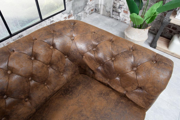 Chesterfield Sessel Fernseh Couch 1 Sitzer Sofa Textil Stoff Couchen Polster