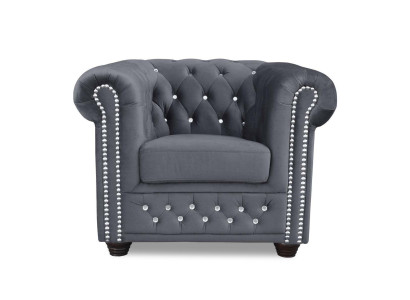 Couchen Chesterfield Sessel Fernseh Couch 1 Sitzer Sofa Textil Stoff Polster Neu