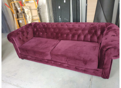 Sofa 2 Sitzer Polsterung Metall Design Couches Samt Vintage Stil Chesterfield
