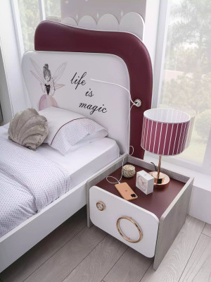 Designer Kinderbett Mädchen Zimmer Möbel Bettrahmen Einzelbett Möbel