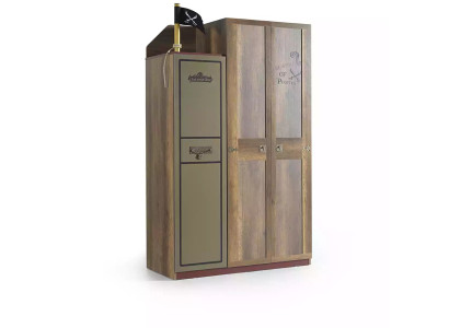 Pirat Holzschrank Luxus Kleiderschrank Schrank Kinder Holz Braun 3 Tür