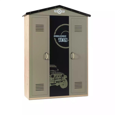 Kleiderschrank Holzschrank Luxus Schrank Möbel Holz 3 türig 0Design Grün