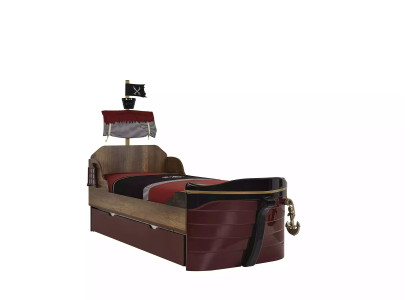Funktionsbett Pirat Betten Kinderbett Bett Holz Jugendbett Braun Piraten