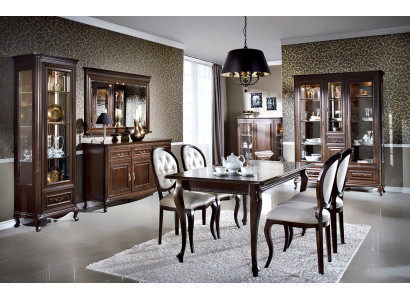 9tlg Esszimmer Set Garnitur Tisch Kommode Spiegel Vitrine Schrank