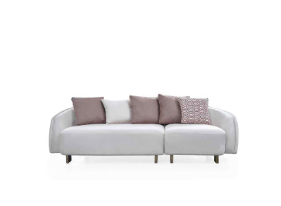 Moderne Dreisitzer Sofa 3 Sitzer Stoffsofa Polstersofa Weiß Sofas Neu