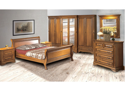 Schlafzimmer Bett Nachttisch Kommode Kleiderschrank Luxus Set 6tlg.