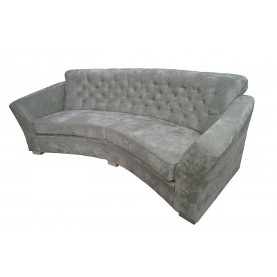 Dreisitzer Halb Runde Couch Chesterfield Polster Sofa Couchen Beige
