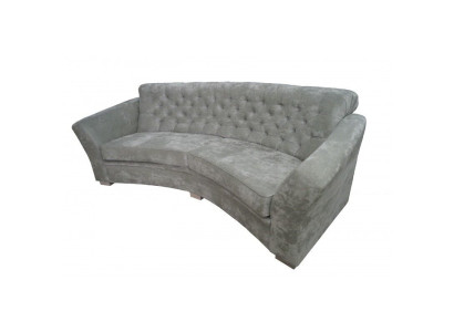 Dreisitzer Halb Runde Couch Chesterfield Polster Sofa Couchen Beige