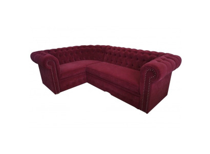 Ecksofa Chesterfield Polster Sofa Eckgarnitur Samt Polster Sitze Ecke Sofas