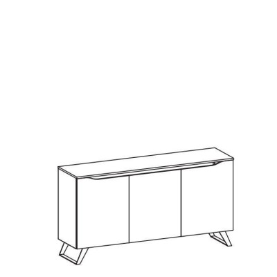  Möbel Hotel Anrichte Modern Kommode Schrank Kommoden Holz Regal 3 Türen