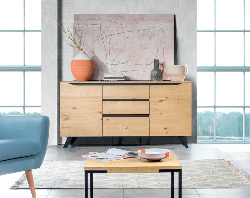  Möbel Hotel Anrichte Modern Kommode Schrank Kommoden Holz Regal 3 Türen